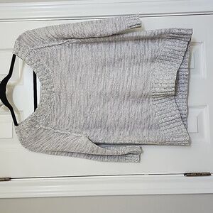 Express Knit Heathered Gray White Sweater Size Medium​​​​